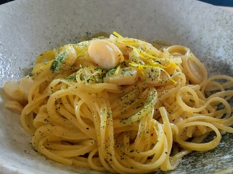 帆立のレモンクリームパスタ